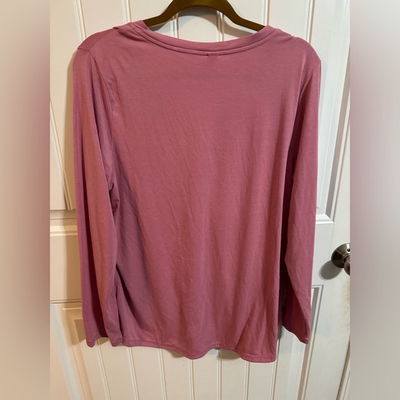 Athleta Pink Long Sleeve V Neck Top - Picture 5 of 5